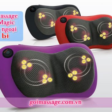 Gối massage 3D Magic hồng ngoại 4 bi đa năng